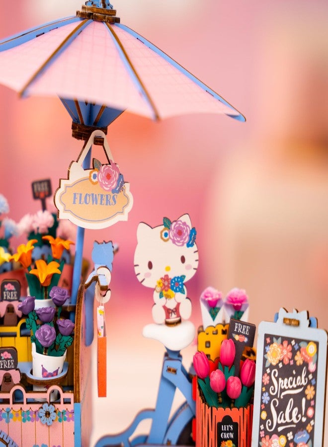 Hands Craft Hello Kitty And Friends Flower Cart 3D Wooden Puzzle Kit | DIY Floral Model | Arts & Crafts for Adults & Kids | Creative Hobby Kits | Hello Kitty Characters | Wood Building Set | Nice Gift - Image 4